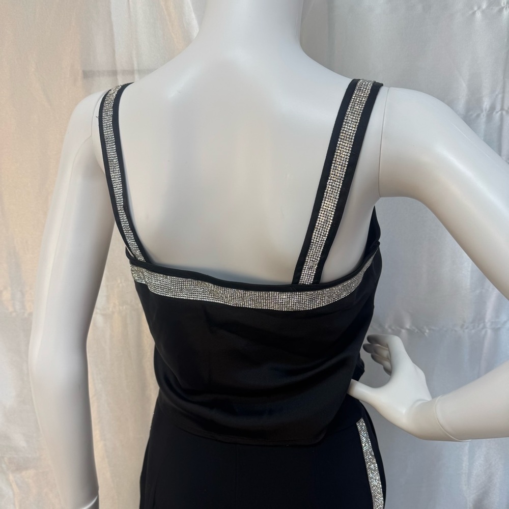 NWT Forever 21 black and rhinestone 2 piece cami and pants size S - Picture 4 of 16